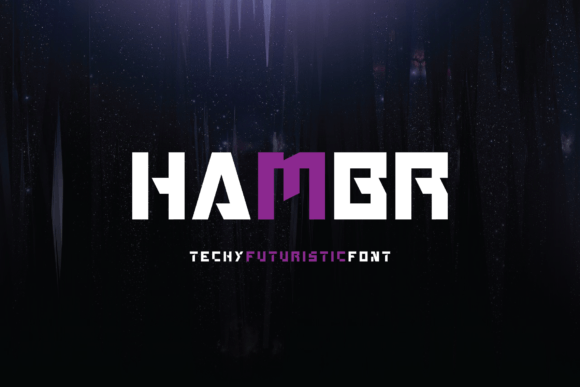 Hambr: A Bold Blocky Futuristic Display Font for Digital Projects