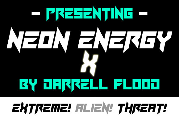 Neon Energy X: A Razor Sharp Sci-Fi Font for Crafters