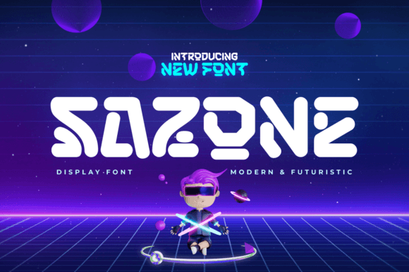 Sazone Display Font for Modern Branding and Futuristic Design
