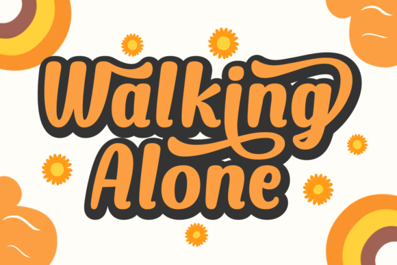 Walking Alone Font for Craft and Handmade Product Design